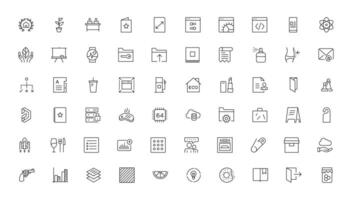 Set of thin line web icon set, simple outline icons collection, Pixel Perfect icons, Simple illustration vector