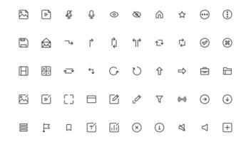 Ui UX icon set, Web and mobile user interface icon set collection.Outline icon. vector