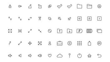 Ui UX icon set, Web and mobile user interface icon set collection.Outline icon. vector