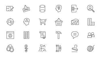 Set of thin line web icon set, simple outline icons collection, Pixel Perfect icons, Simple illustration vector