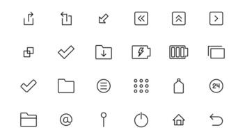 Ui UX icon set, Web and mobile user interface icon set collection.Outline icon. vector