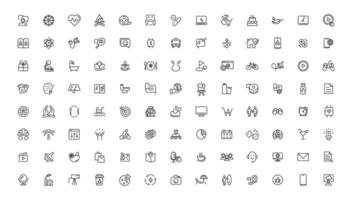 Set of thin line Lifestyle and Entertainment icon set, simple outline icons collection, Pixel Perfect icons, Simple illustration vector