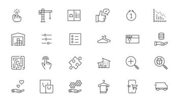 Set of thin line web icon set, simple outline icons collection, Pixel Perfect icons, Simple illustration vector