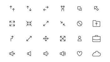 Ui UX icon set, Web and mobile user interface icon set collection.Outline icon. vector