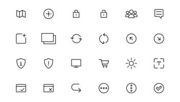 Ui UX icon set, Web and mobile user interface icon set collection.Outline icon. vector