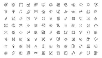 Graphic Design related icon . Outline icon. vector