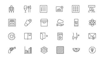 Set of thin line web icon set, simple outline icons collection, Pixel Perfect icons, Simple illustration vector