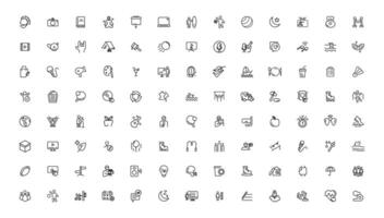 Set of thin line Lifestyle and Entertainment icon set, simple outline icons collection, Pixel Perfect icons, Simple illustration vector