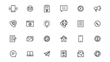 Contact icon set. Thin line Contact icons set. Contact symbols - Phone, mail, fax, info, e-mail, support.Out line icon. vector