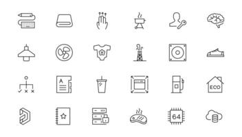 Set of thin line web icon set, simple outline icons collection, Pixel Perfect icons, Simple illustration vector