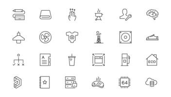 Set of thin line web icon set, simple outline icons collection, Pixel Perfect icons, Simple illustration vector