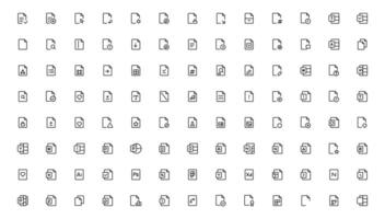 Document line icon set. Documents symbol collection. Different documents icons. Outline icon . vector