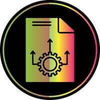 flujo de trabajo glifo debido color icono diseño vector
