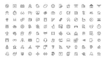 Set of thin line Lifestyle and Entertainment icon set, simple outline icons collection, Pixel Perfect icons, Simple illustration vector