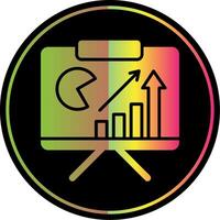 Bar Analytics Glyph Due Color Icon Design vector