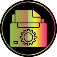File And Folders Glyph Due Color Icon Design vector