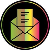 correo electrónico glifo debido color icono diseño vector