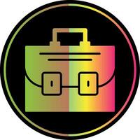 Briefcase Glyph Due Color Icon Design vector