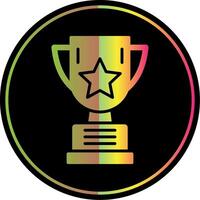 trofeo glifo debido color icono diseño vector