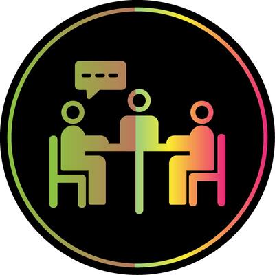 Meeting Glyph Due Color Icon Design