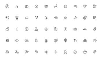 Environment and nature linear icons collection.simple outline icons collection, Pixel Perfect icons, Simple illustration vector