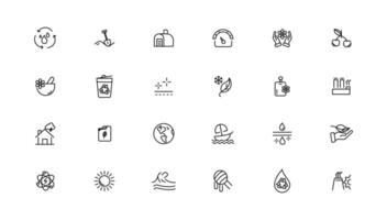 Environment and nature linear icons collection.simple outline icons collection, Pixel Perfect icons, Simple illustration vector