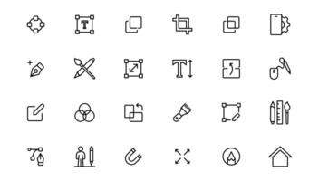 Graphic Design related icon . Outline icon. vector