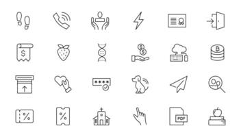 Set of thin line web icon set, simple outline icons collection, Pixel Perfect icons, Simple illustration vector