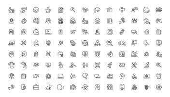 Teamwork and education linear icons collection.Set of thin line web icon set, simple outline icons collection, Pixel Perfect icons, Simple illustration. vector