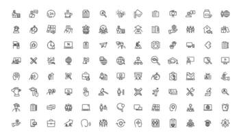 Teamwork and education linear icons collection.Set of thin line web icon set, simple outline icons collection, Pixel Perfect icons, Simple illustration. vector