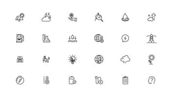 Environment and nature linear icons collection.simple outline icons collection, Pixel Perfect icons, Simple illustration vector
