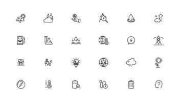 Environment and nature linear icons collection.simple outline icons collection, Pixel Perfect icons, Simple illustration vector