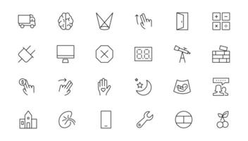 Set of thin line web icon set, simple outline icons collection, Pixel Perfect icons, Simple illustration vector