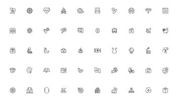 Set of thin line Lifestyle and Entertainment icon set, simple outline icons collection, Pixel Perfect icons, Simple illustration vector