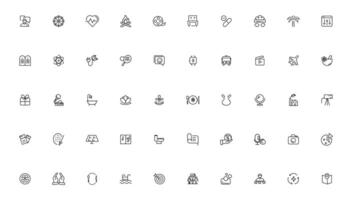 Set of thin line Lifestyle and Entertainment icon set, simple outline icons collection, Pixel Perfect icons, Simple illustration vector