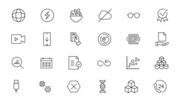 Set of thin line web icon set, simple outline icons collection, Pixel Perfect icons, Simple illustration vector