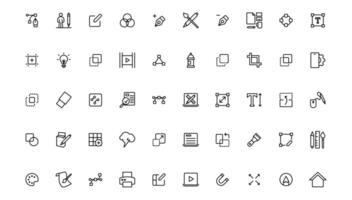 Graphic Design related icon . Outline icon. vector