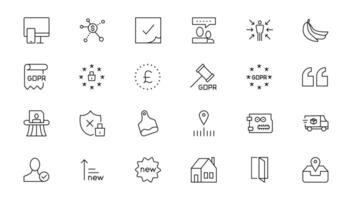 Set of thin line web icon set, simple outline icons collection, Pixel Perfect icons, Simple illustration vector