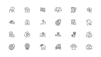 Environment and nature linear icons collection.simple outline icons collection, Pixel Perfect icons, Simple illustration vector