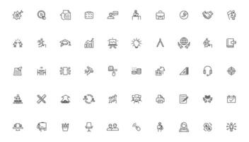 Teamwork and education linear icons collection.Set of thin line web icon set, simple outline icons collection, Pixel Perfect icons, Simple illustration. vector