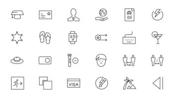 Set of thin line web icon set, simple outline icons collection, Pixel Perfect icons, Simple illustration vector