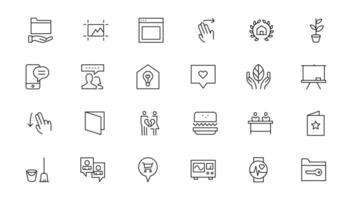 Set of thin line web icon set, simple outline icons collection, Pixel Perfect icons, Simple illustration vector