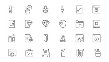 Set of thin line web icon set, simple outline icons collection, Pixel Perfect icons, Simple illustration vector