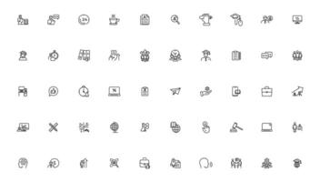 Teamwork and education linear icons collection.Set of thin line web icon set, simple outline icons collection, Pixel Perfect icons, Simple illustration. vector