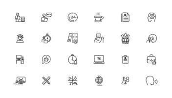 Teamwork and education linear icons collection.Set of thin line web icon set, simple outline icons collection, Pixel Perfect icons, Simple illustration. vector