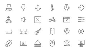 Set of thin line web icon set, simple outline icons collection, Pixel Perfect icons, Simple illustration vector