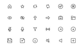 Ui UX icon set, Web and mobile user interface icon set collection.Outline icon. vector