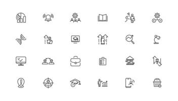 Teamwork and education linear icons collection.Set of thin line web icon set, simple outline icons collection, Pixel Perfect icons, Simple illustration. vector