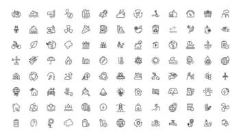 Environment and nature linear icons collection.simple outline icons collection, Pixel Perfect icons, Simple illustration vector