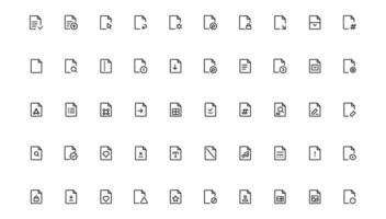 Document line icon set. Documents symbol collection. Different documents icons. Outline icon . vector